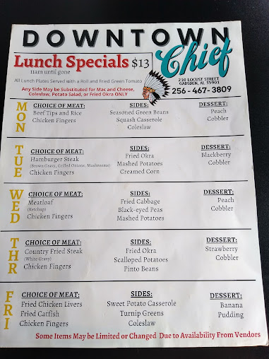Menu The Downtown Chief - 26