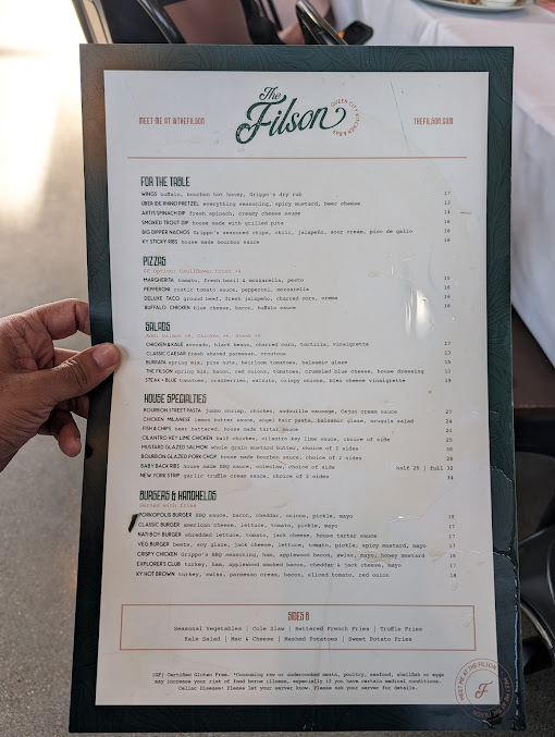 Menu The Filson Queen City Kitchen And Bar - 18