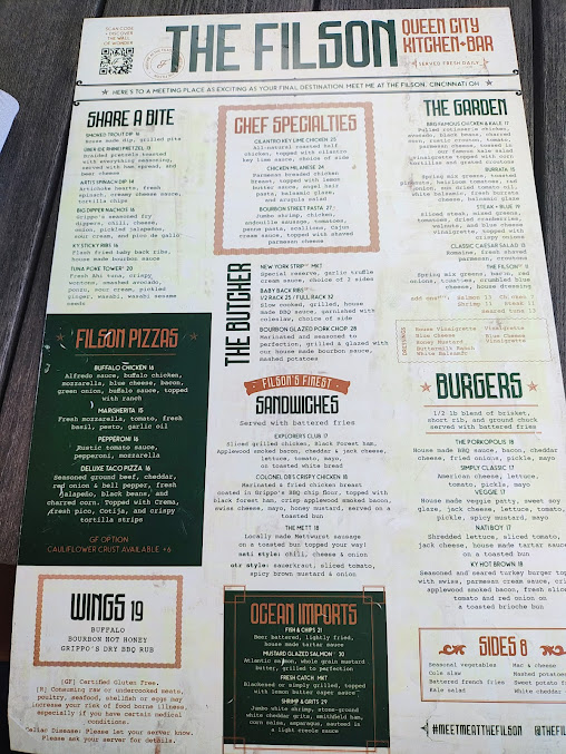 Menu The Filson Queen City Kitchen And Bar - 21