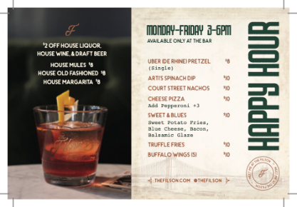 Menu The Filson Queen City Kitchen And Bar - 26