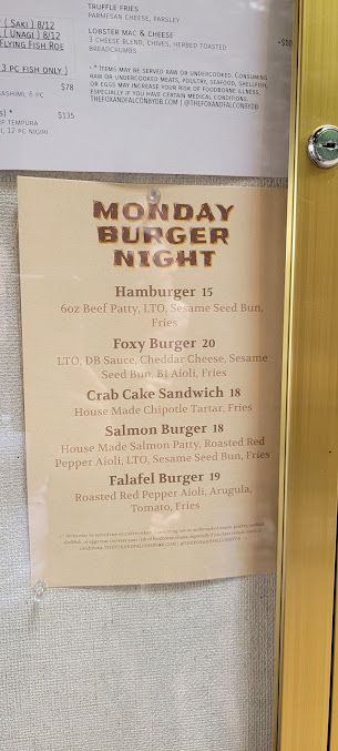 Menu The Fox Falcon By David Burke - 22