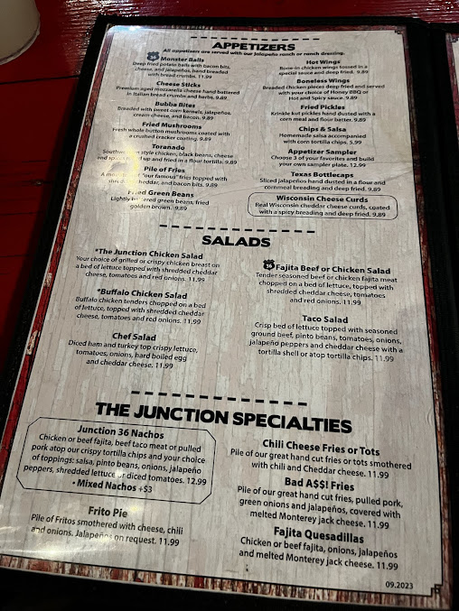 Menu The Junction On Route 36 - 20
