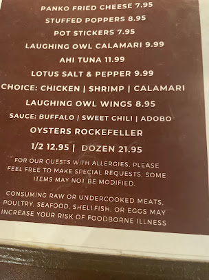 Menu The Laughing Owl Restaurant - 22