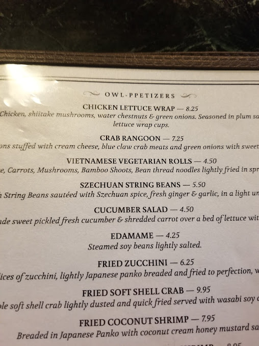 Menu The Laughing Owl Restaurant - 27