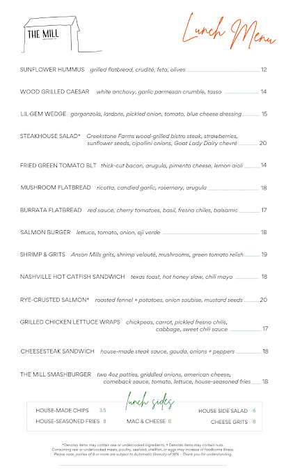 Menu The Mill Raleigh - 20