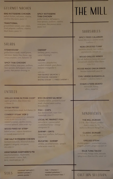 Menu The Mill Raleigh - 25