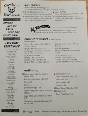 Menu The Original Carolina Barbecue - 28