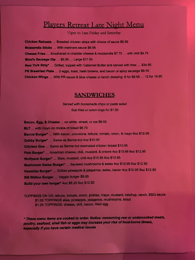 Menu The Players Retreat - 25