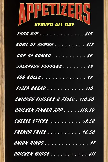 Menu The Red Bar - 28