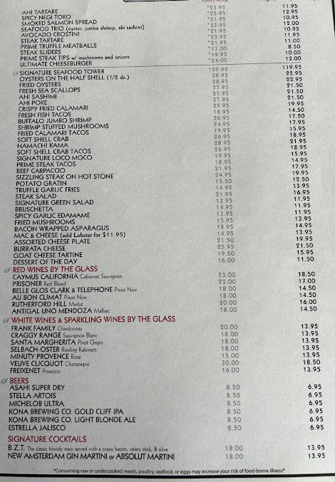 Menu The Signature Prime Steak & Seafood - 20