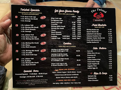 Menu The Twisted Crab Hampton - 22