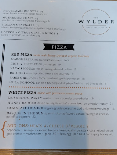 Menu The Wylder - 20