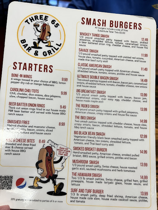 Menu Three65 Bar & Grill - 20