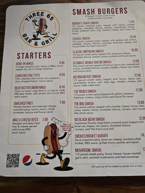 Menu Three65 Bar & Grill - 26