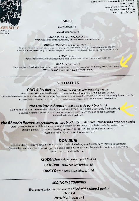 Menu Tiger Belly Noodle Bar - 25