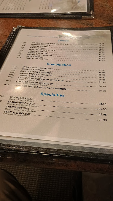 Menu Tokyo Japanese Steak House Sushi Bar - 21