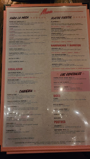 Menu Toro Loco - 23