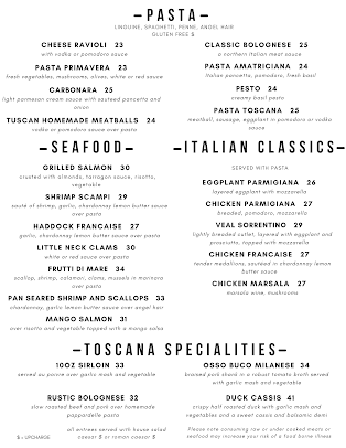 Menu Toscana Northern Italian Grill - 21