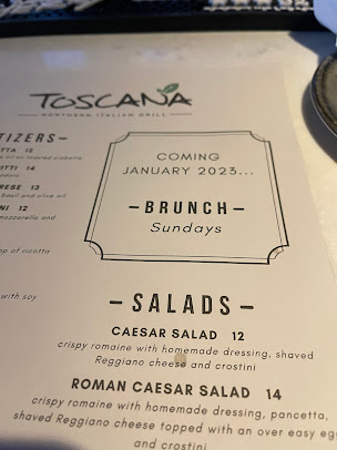 Menu Toscana Northern Italian Grill - 23