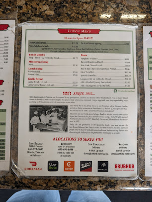Menu Totos Pizzeria Restaurant San Bruno - 25