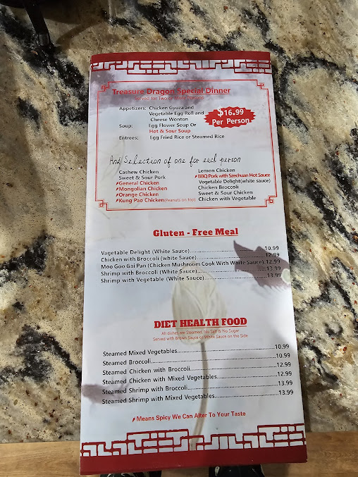 Menu Treasure Dragon Chinese Cuisine - 14