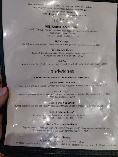 Menu Twin Anchors Restaurant & Tavern - 21