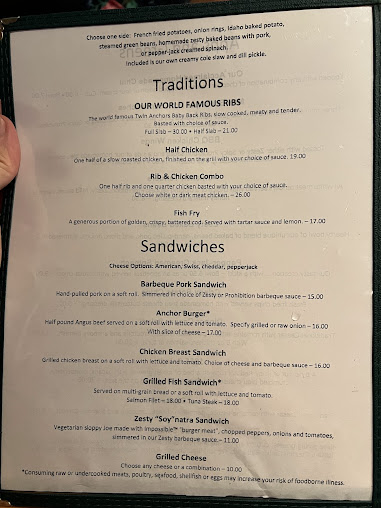 Menu Twin Anchors Restaurant & Tavern - 23