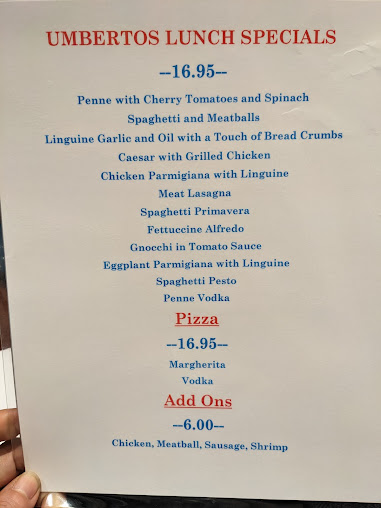 Menu Umbertos Clam House - 21