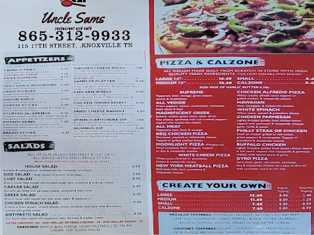 Menu Uncle Sams Restaurant - 24