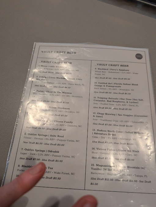 Menu Vault Craft Beer - 21