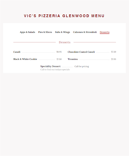 Menu Vic's Pizzeria - 25