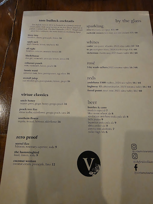 Menu Virtue Restaurant - 23