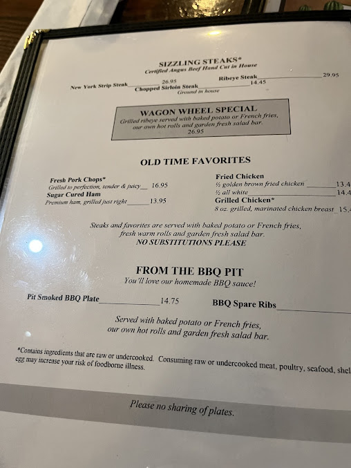Menu Wagon Wheel Restaurant - 21