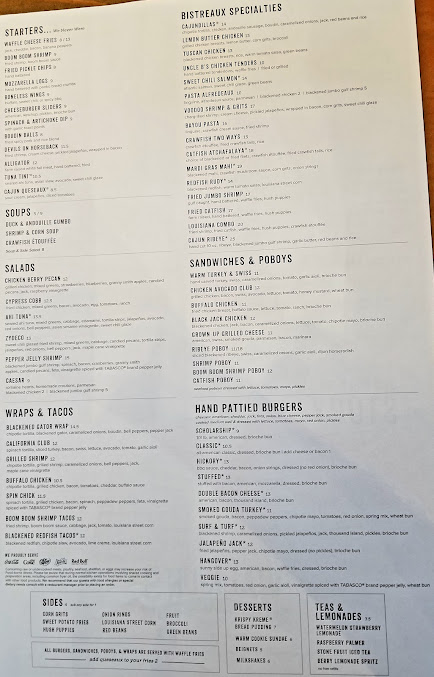 Menu Walk Ons Sports Bistreaux - 22