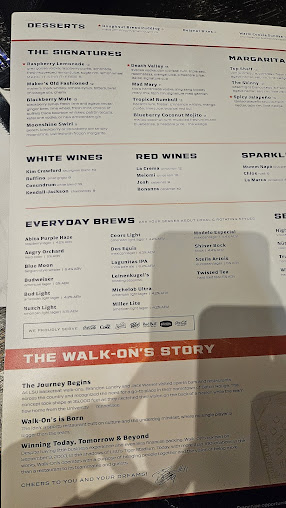Menu Walk Ons Sports Bistreaux - 24