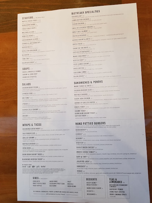 Menu Walk Ons Sports Bistreaux - 28