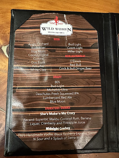Menu Wild Women Saloon And Grill - 24