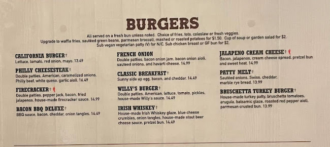 Menu Willy Mccoys - 21