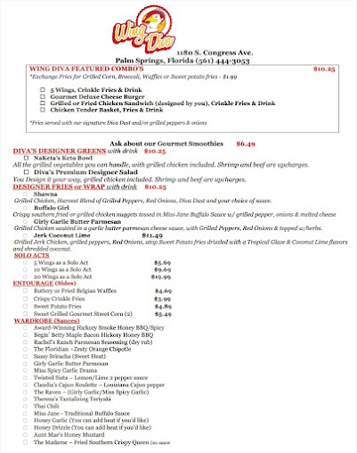 Menu Wing Diva - 24