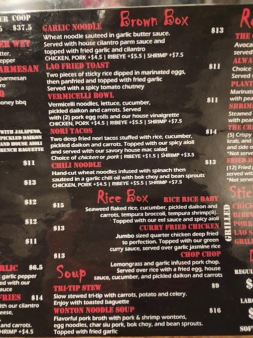 Menu Wingz And Mi - 25