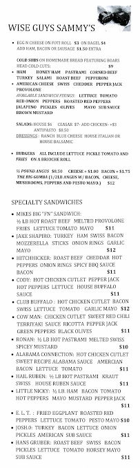 Menu Wise Guys Sammy's - 21
