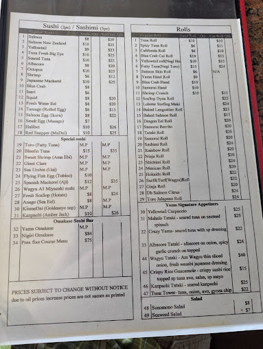 Menu Yama Sushi On The Lake - 21