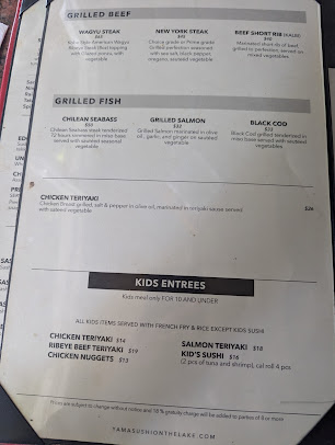 Menu Yama Sushi On The Lake - 27