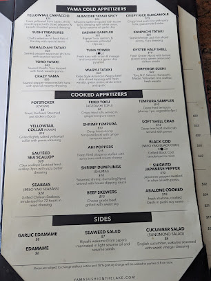 Menu Yama Sushi On The Lake - 29