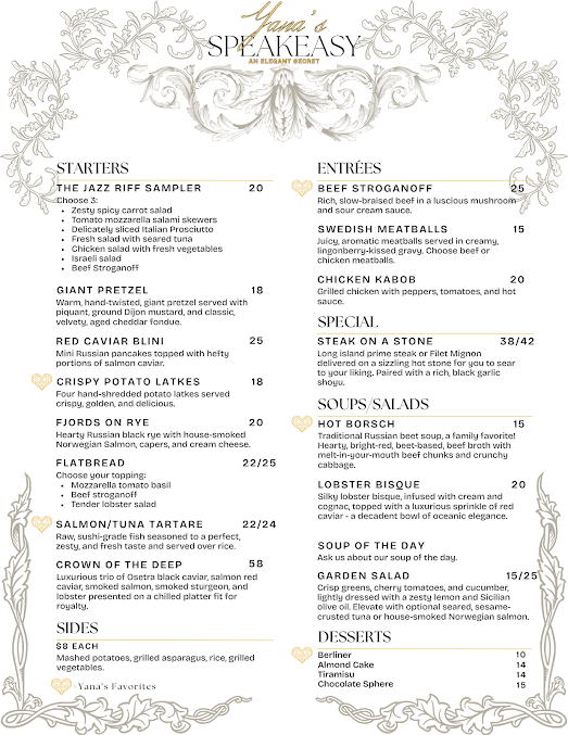 Menu Yana's Speakeasy - 21