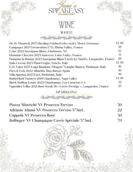 Menu Yana's Speakeasy - 22