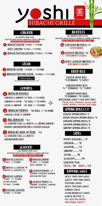 Menu Yoshi Hibachi Grille - 20