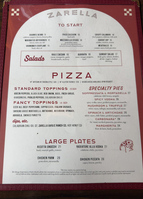 Menu Zarella Pizzeria & Taverna - 23