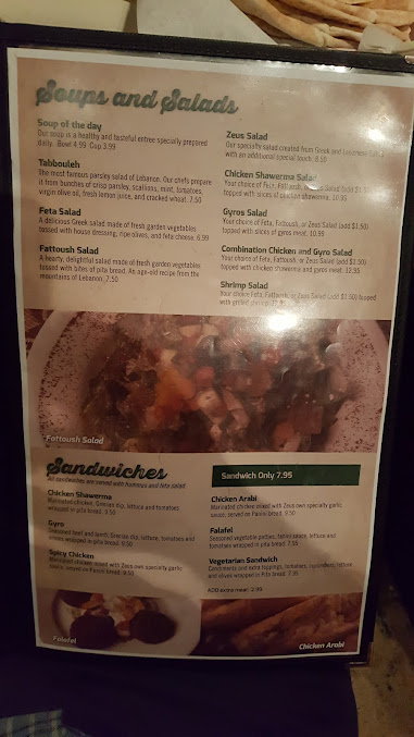 Menu Zeus Cafe Crowley - 21