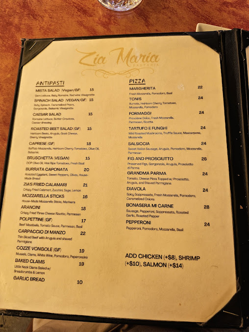 Menu Zia Maria Little Italy - 24